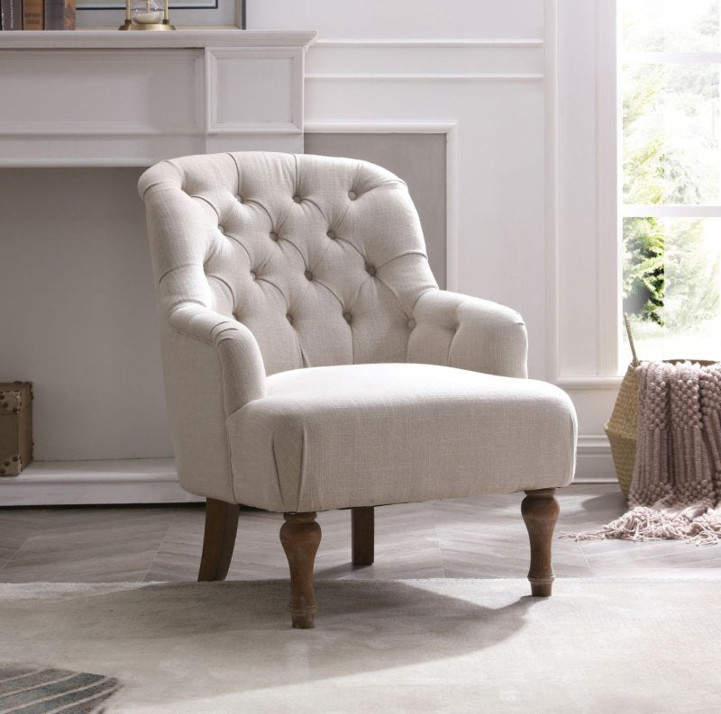 Frankie Accent Chair - Cream Linen