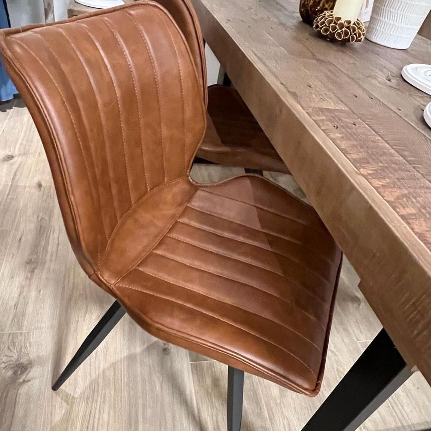 Alfie - Vegan Leather Dining Chair Tan