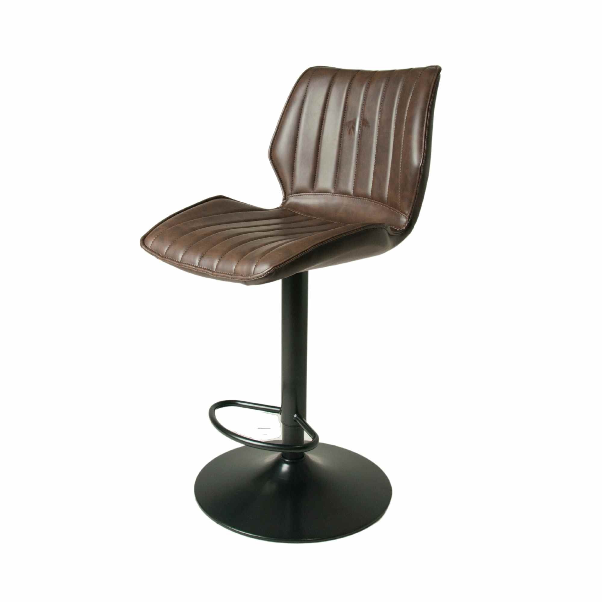 Alfie - Gas Lift Bar Stool Vegan Leather Chestnut