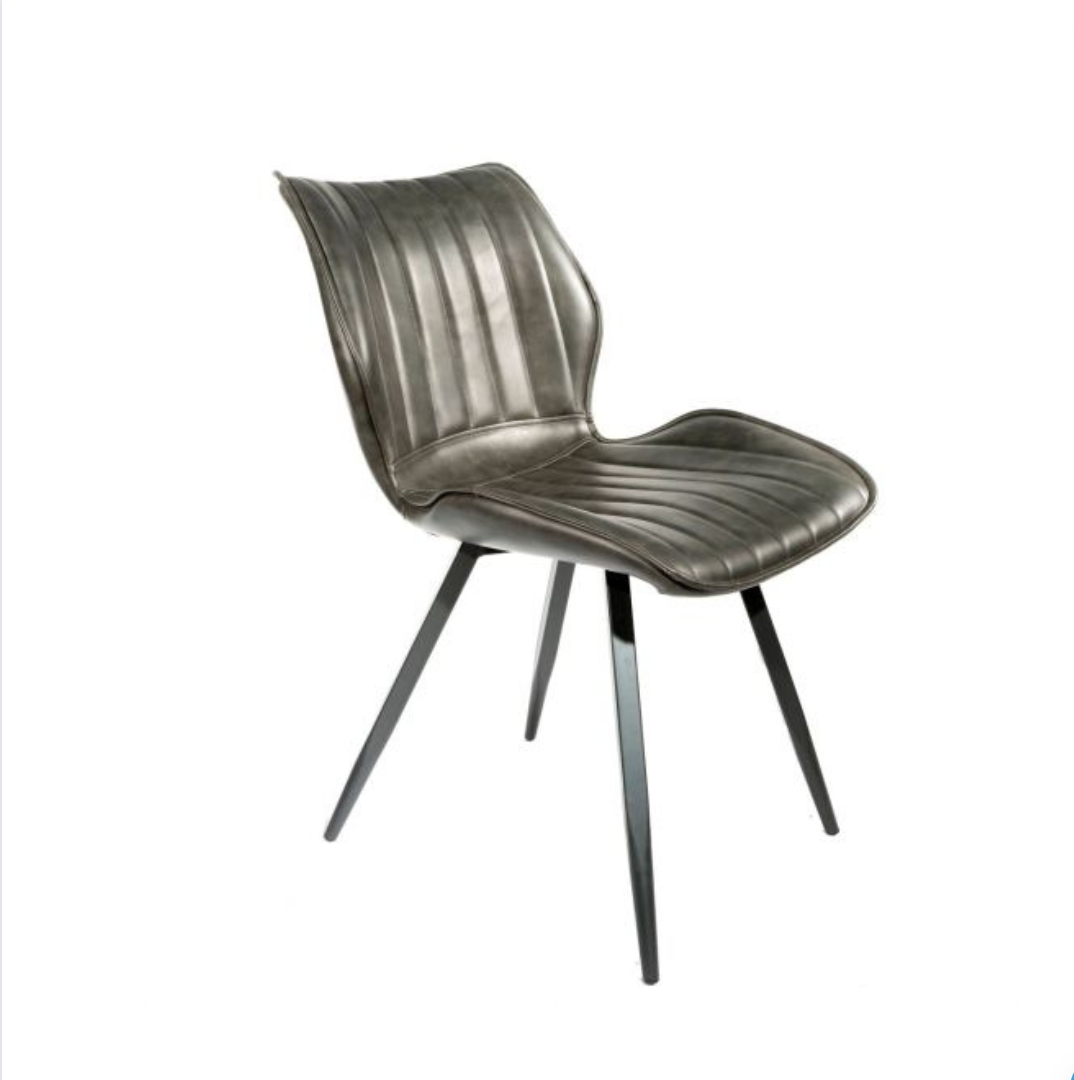 Alfie - Vegan Leather Dining Chair Grey