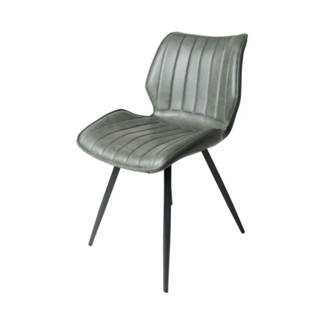 Alfie - Vegan Leather Dining Chair Green