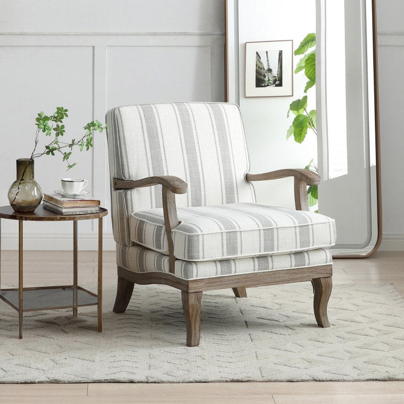 Anna Accent Chair - Texture Linen Stripe