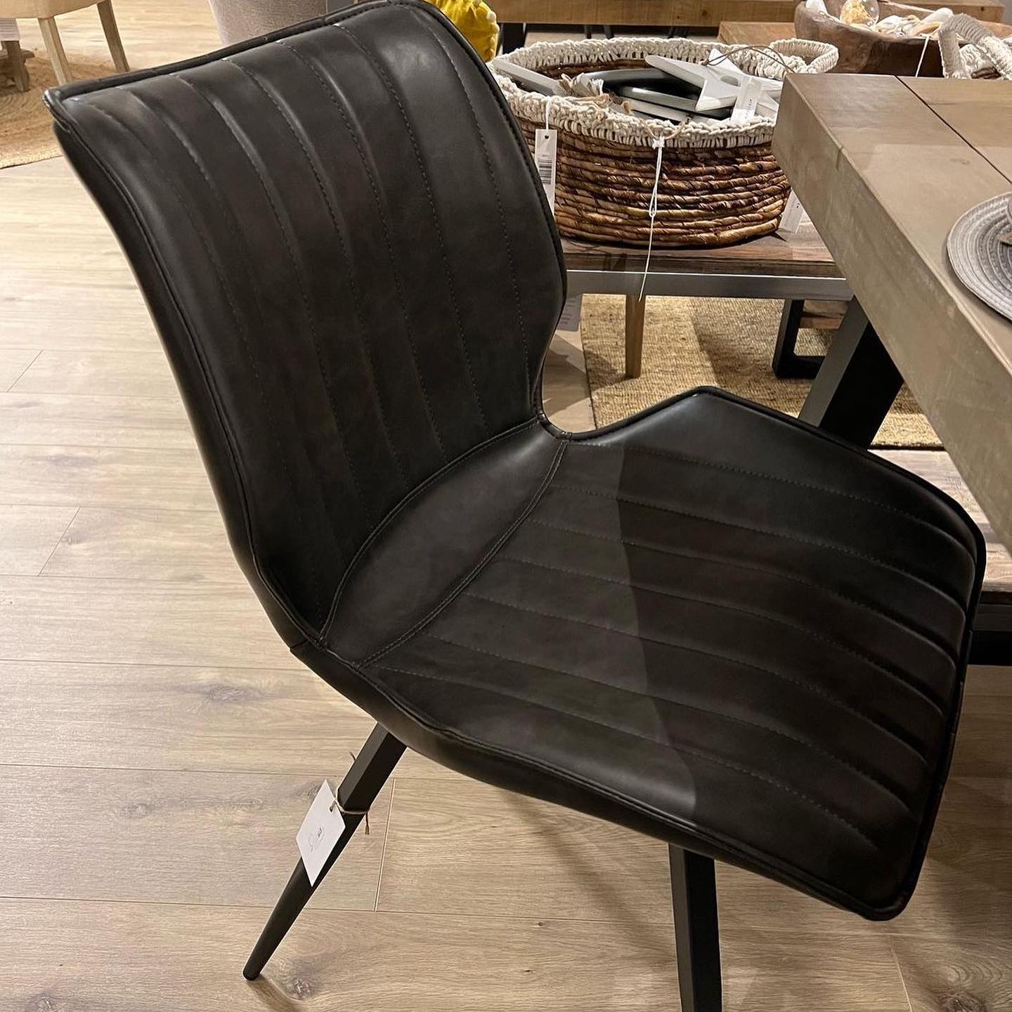 Vegan Leather Dining Chair Grey