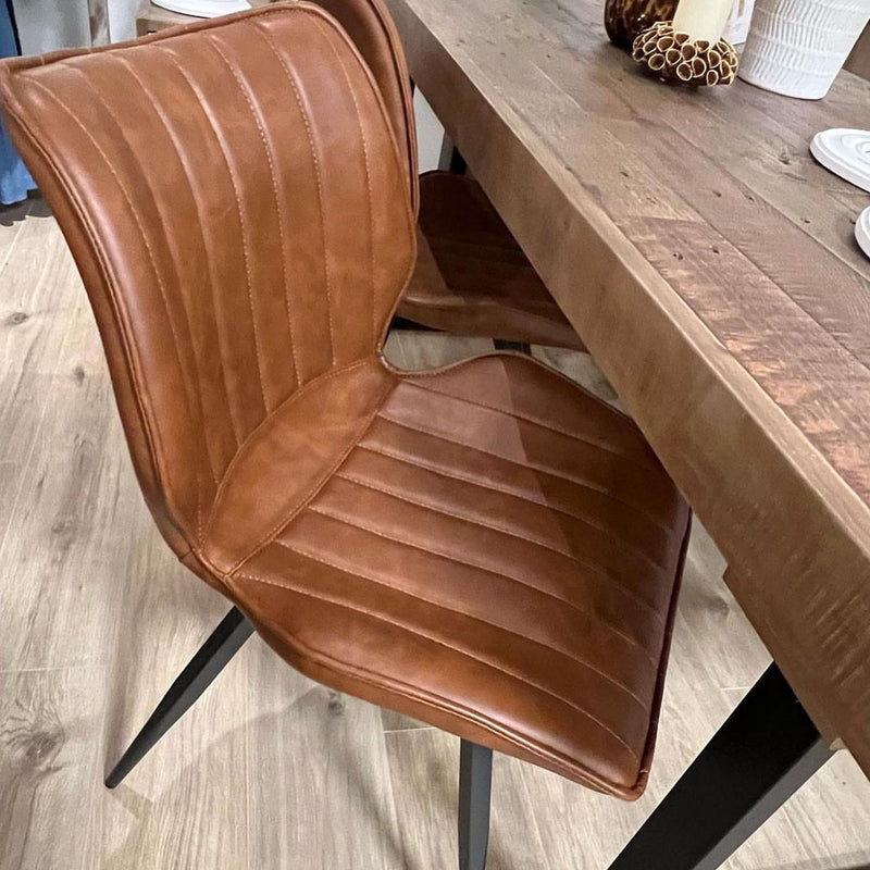 Vegan Leather Dining Chair Tan