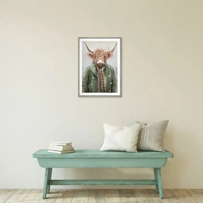 Dressed Highland Cow Artwork