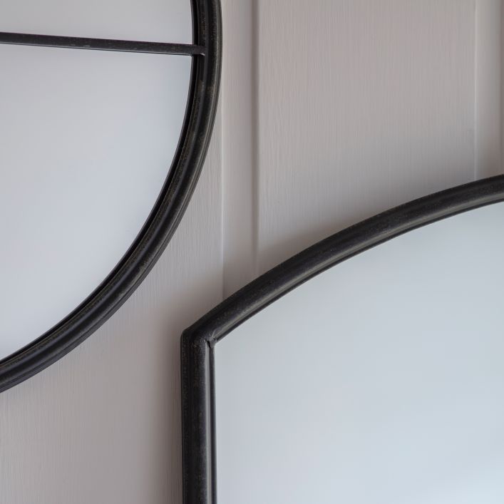 Black Arch Window Mirror
