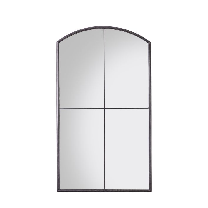 Black Arch Window Mirror