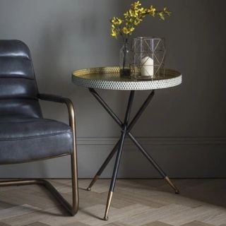 Distressed Gold Tripod Table