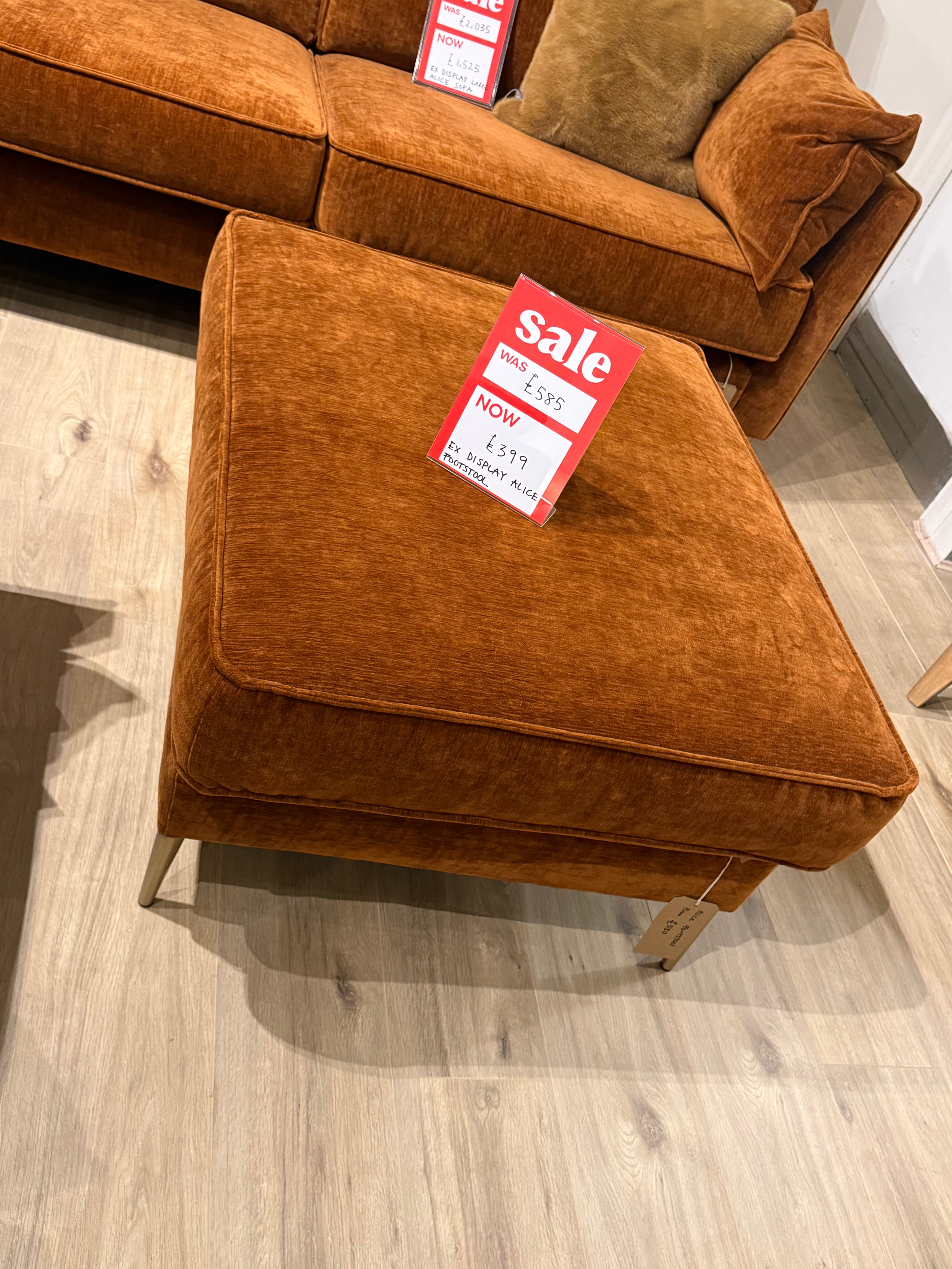 EX-DISPLAY | Alice Footstool Vintage Velvet Rust