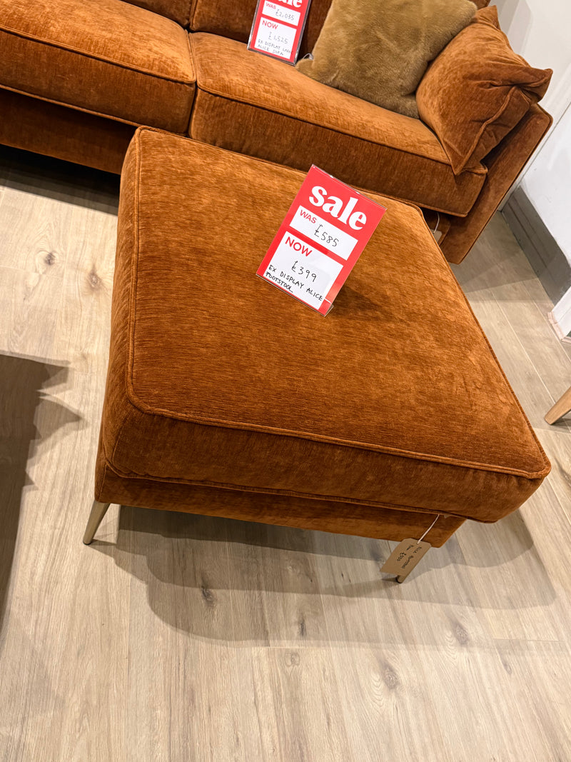 EX-DISPLAY | Alice Footstool Vintage Velvet Rust