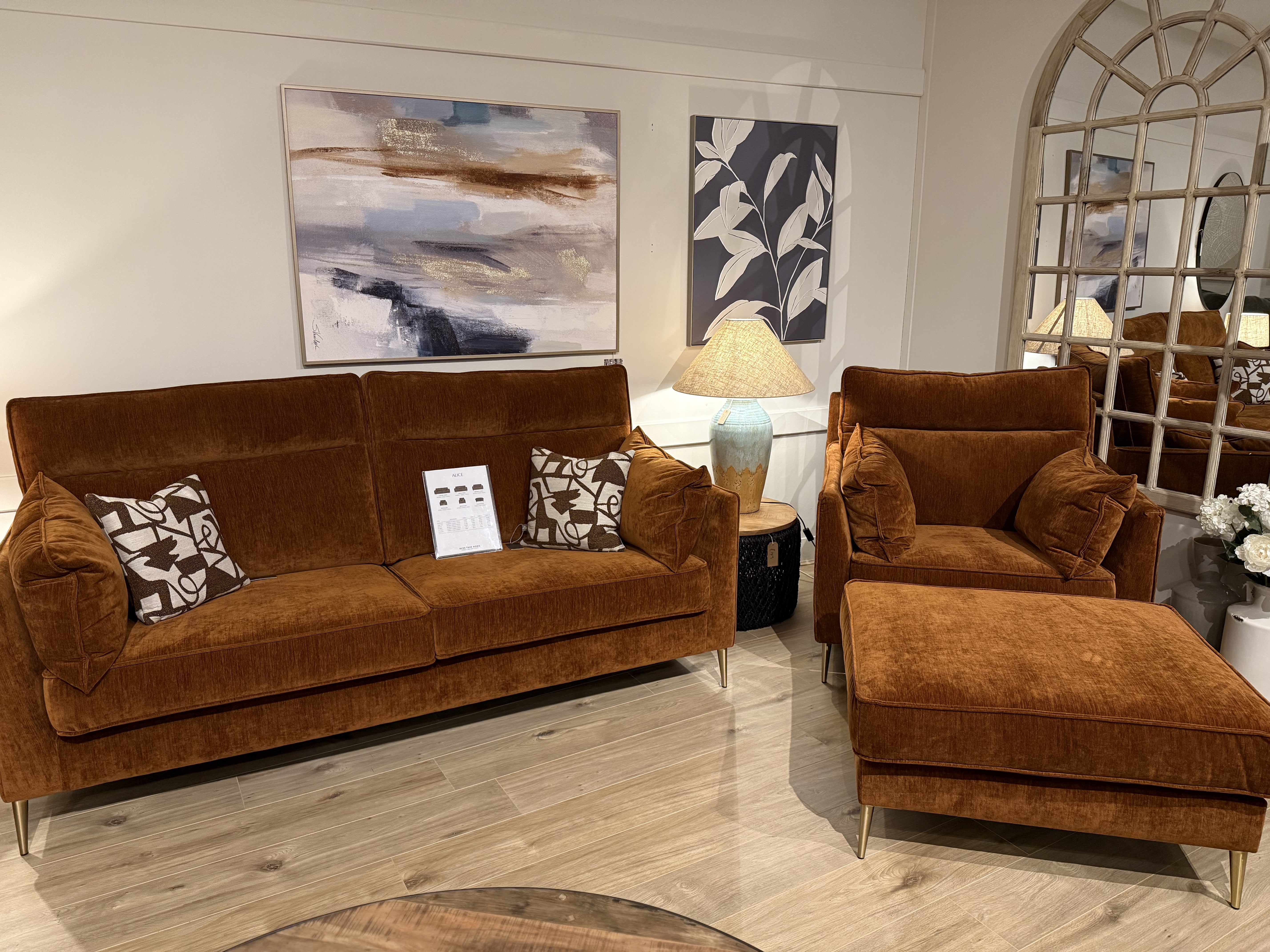EX-DISPLAY | Alice Large Sofa in Vintage Velvet Rust