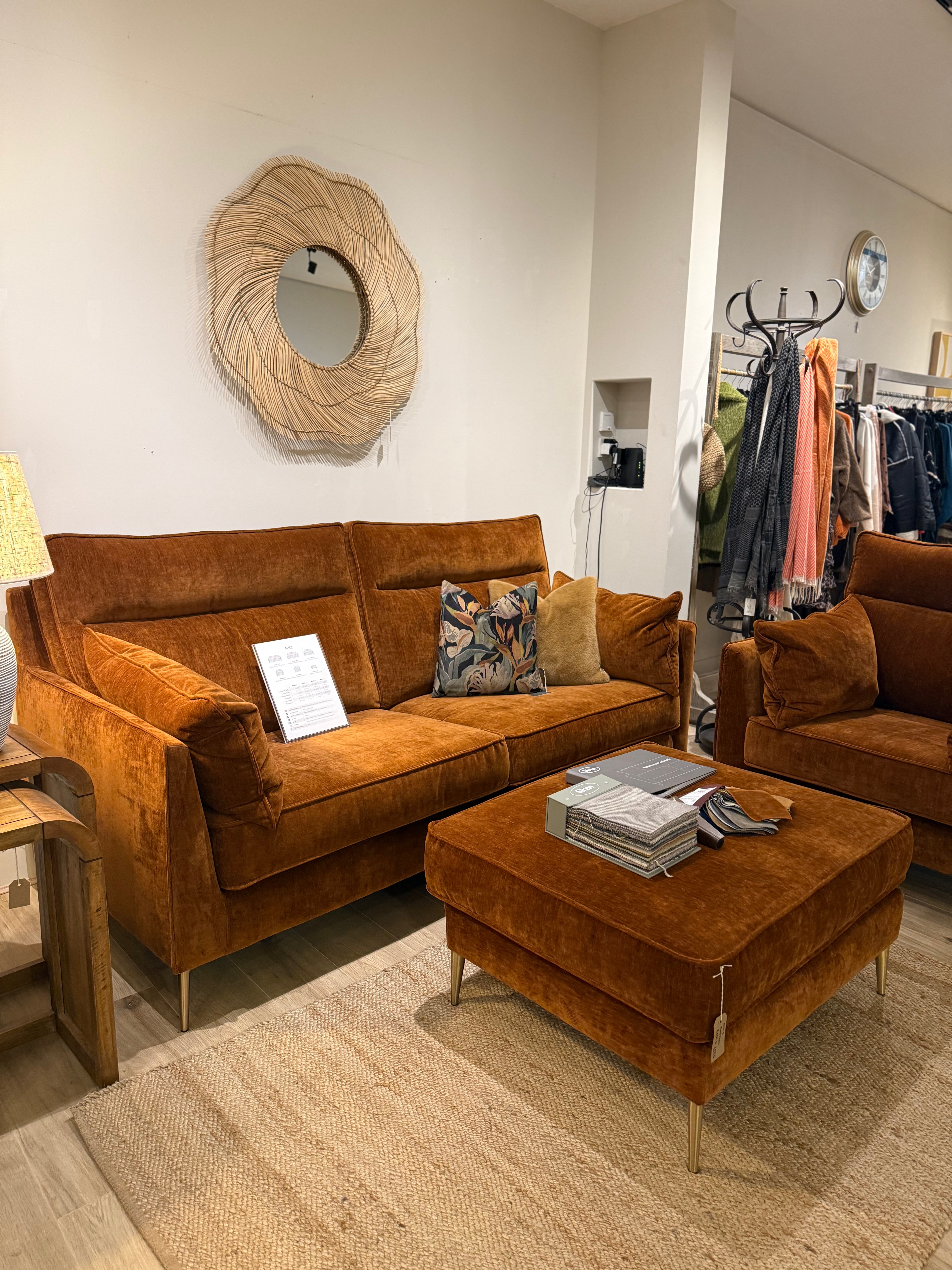 EX-DISPLAY | Alice Large Sofa in Vintage Velvet Rust