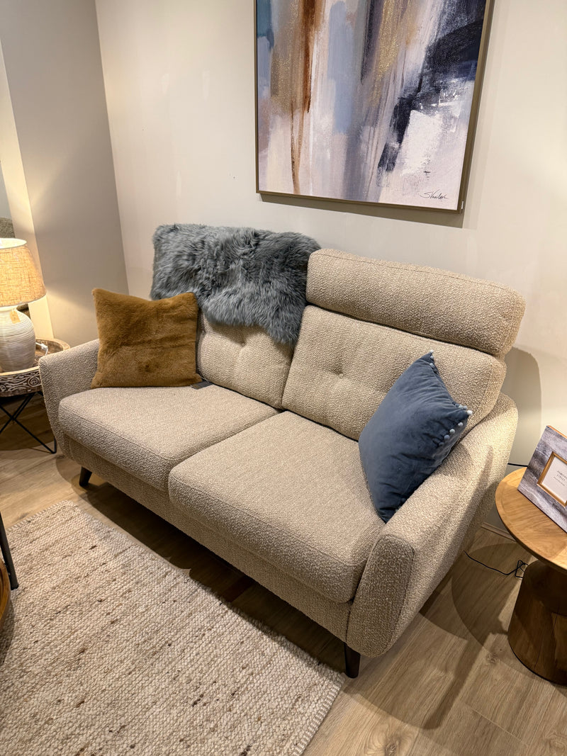 Sala High Back Medium Sofa EX DISPLAY - Boucle Latte Fabric