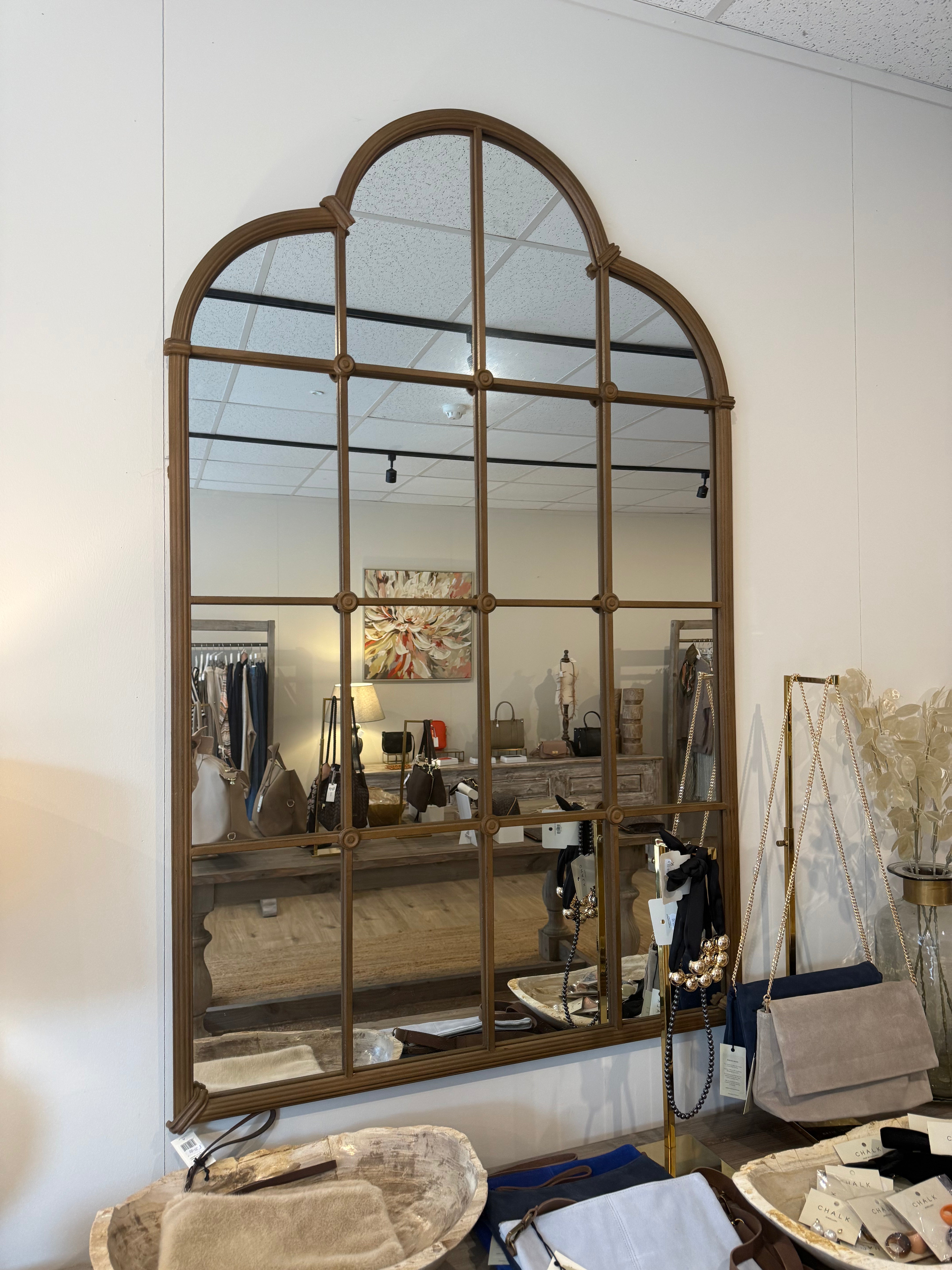 Arched Lattice Wall Mirror