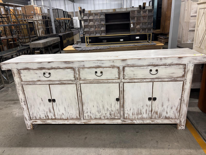 White Distressed Farmhouse Sideboard