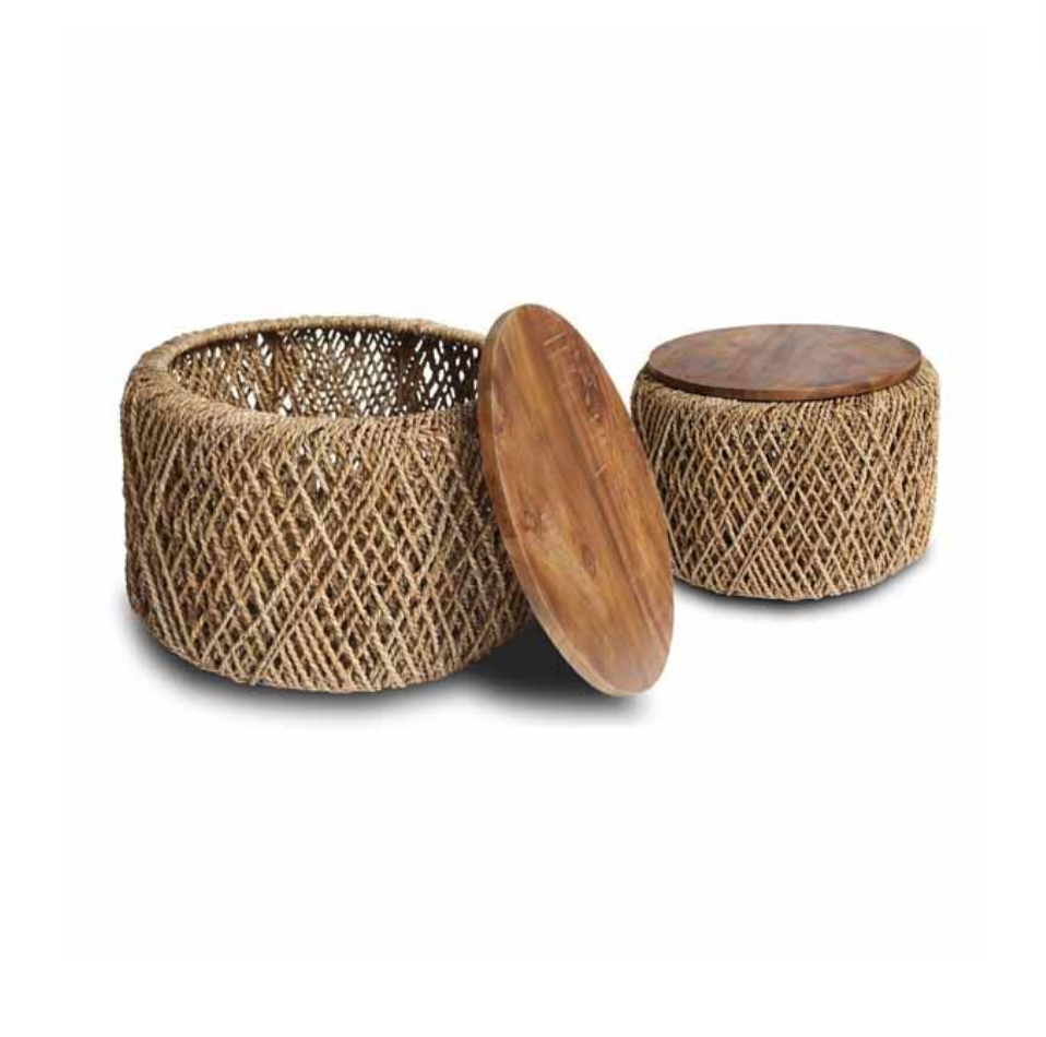 Set of 2 round nested coffee tables