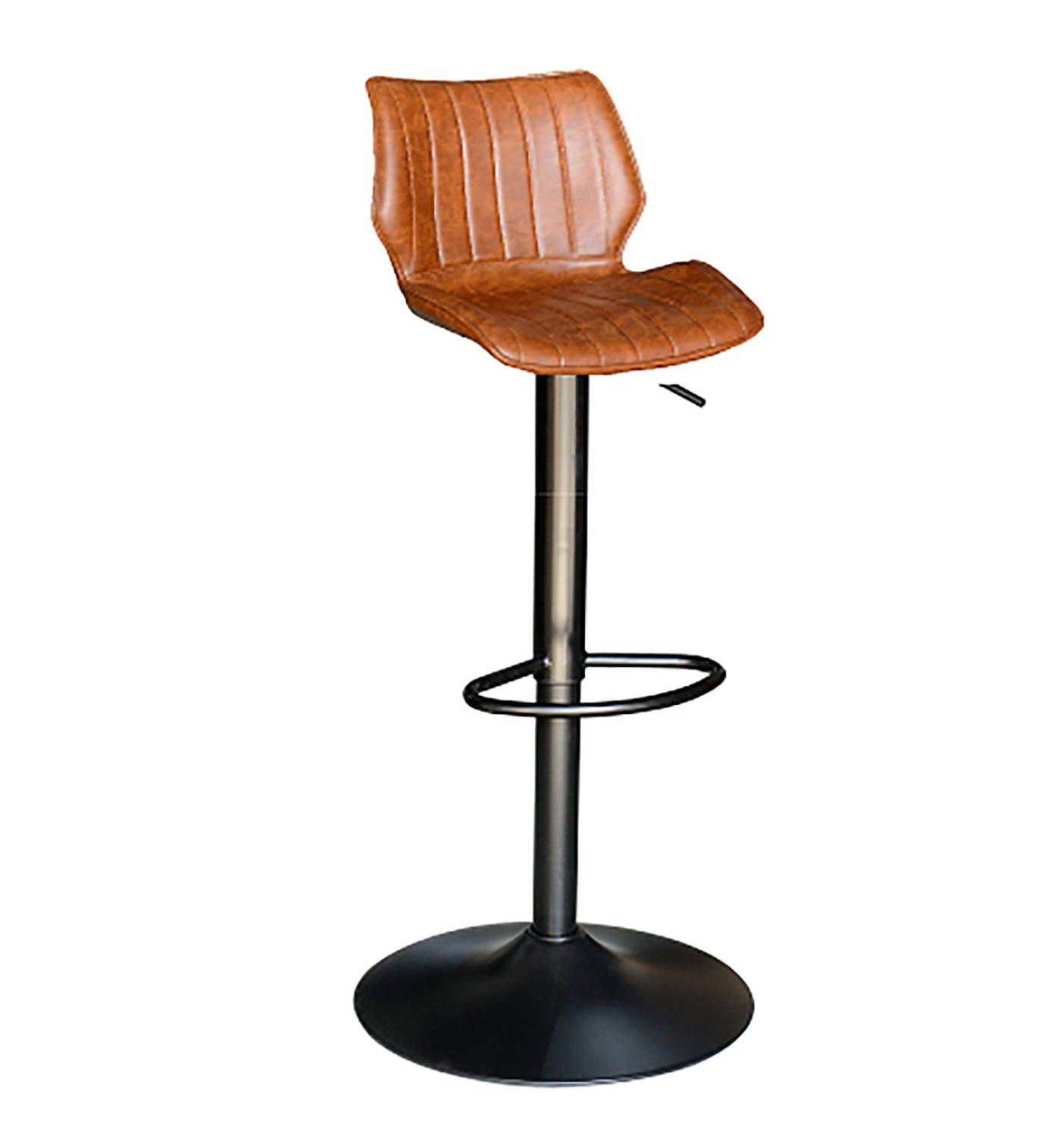 Alfie - Gas Lift Bar Stool Vegan Leather Tan