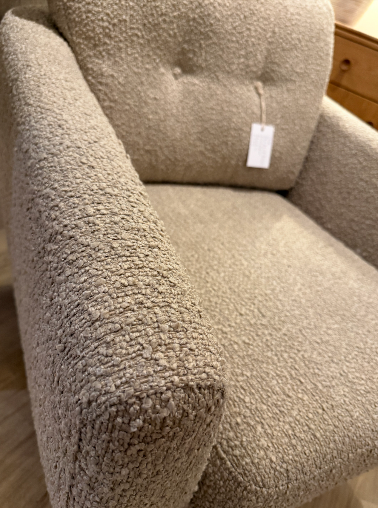 Sala Standard Arm Chair EX DISPLAY - Boucle Latte Fabric
