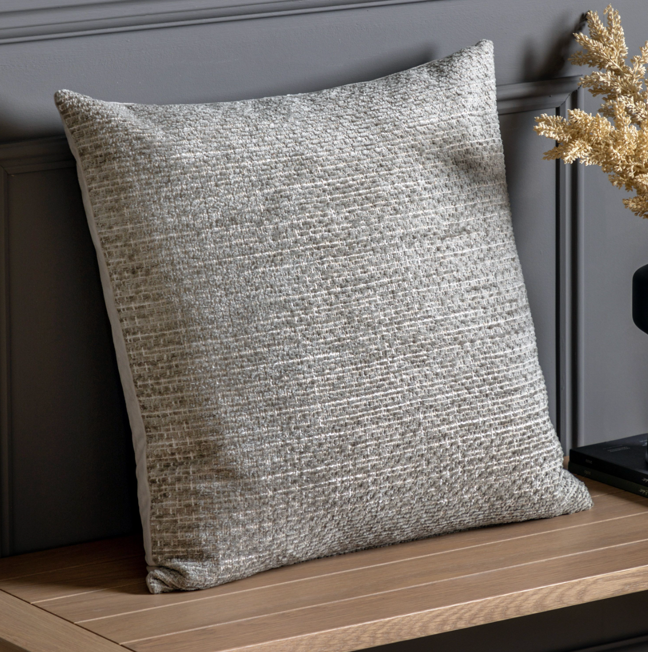 Chenille Cushion - Taupe
