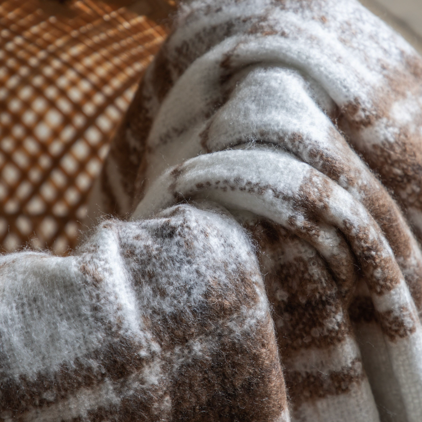 Check Faux Mohair Throw