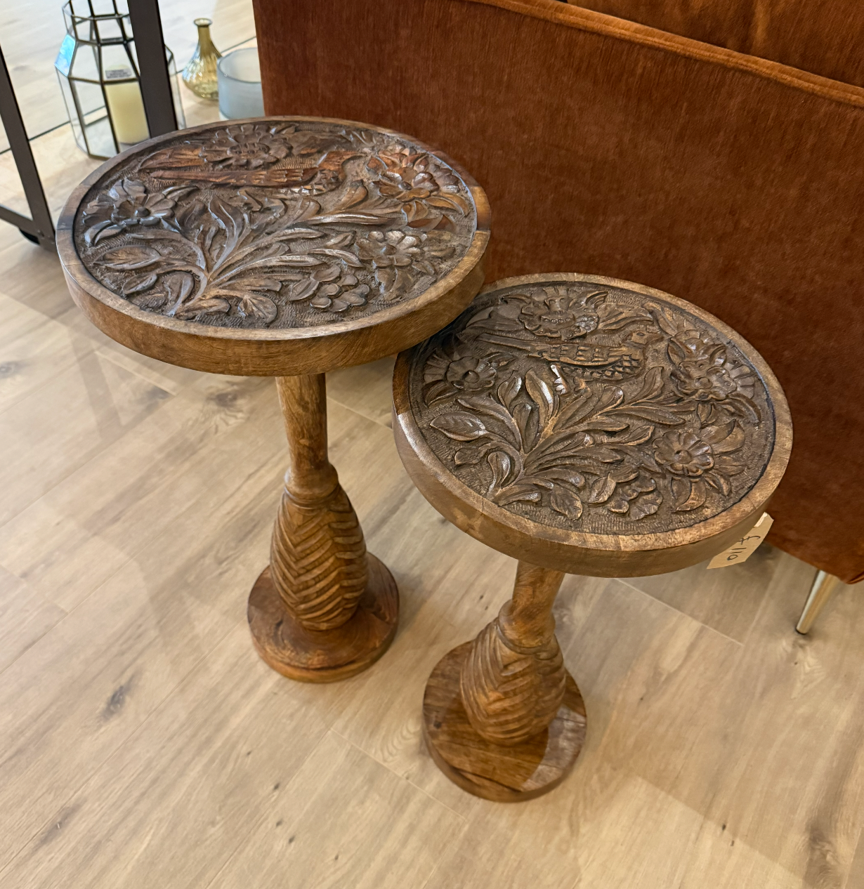 Wooden Carved Detail Table - Small
