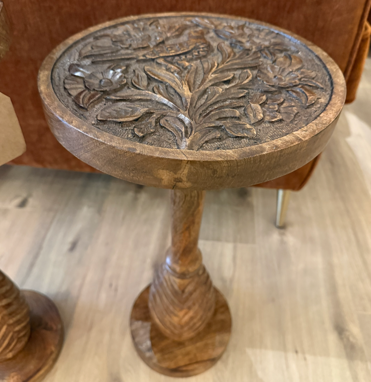 Wooden Carved Detail Table - Small