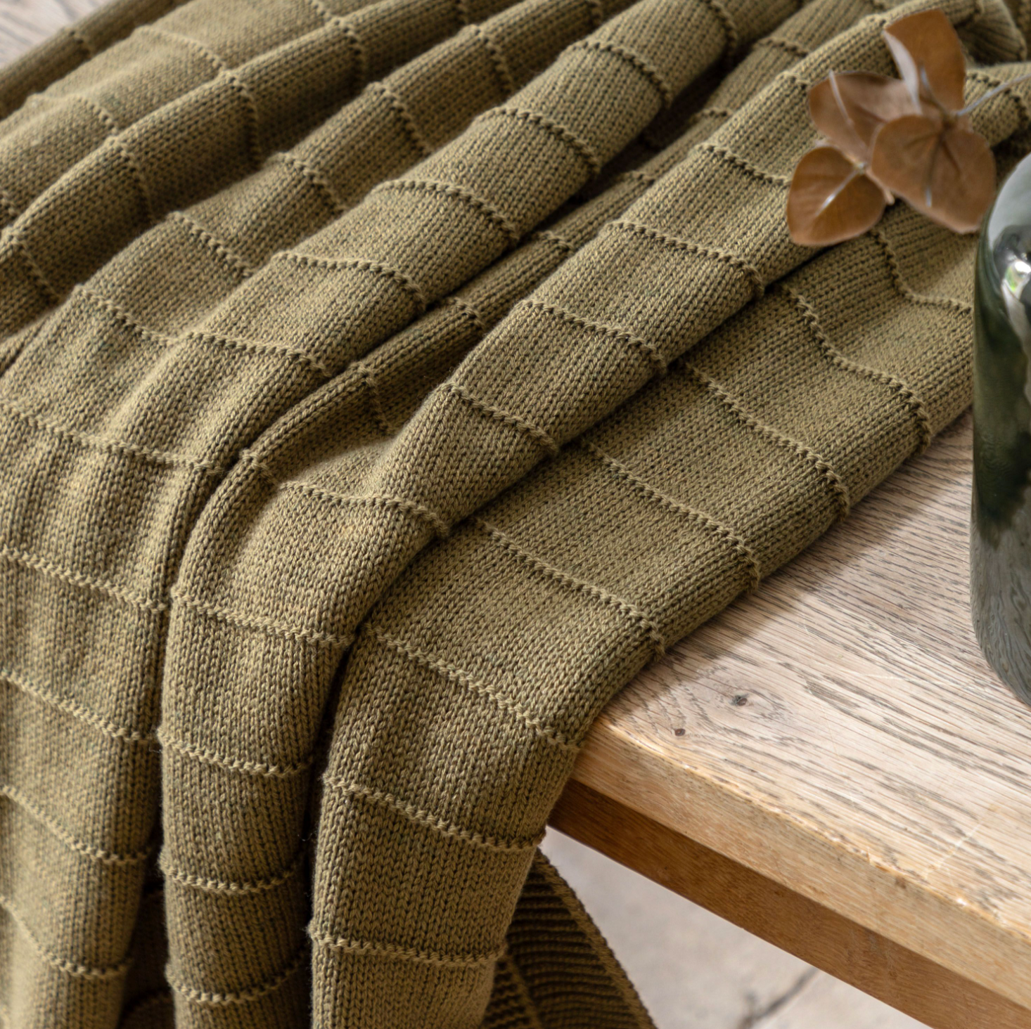 Knit Throw Khaki