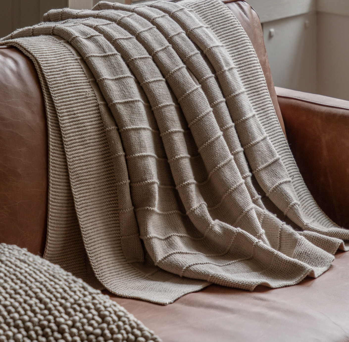 Knit Throw - Taupe