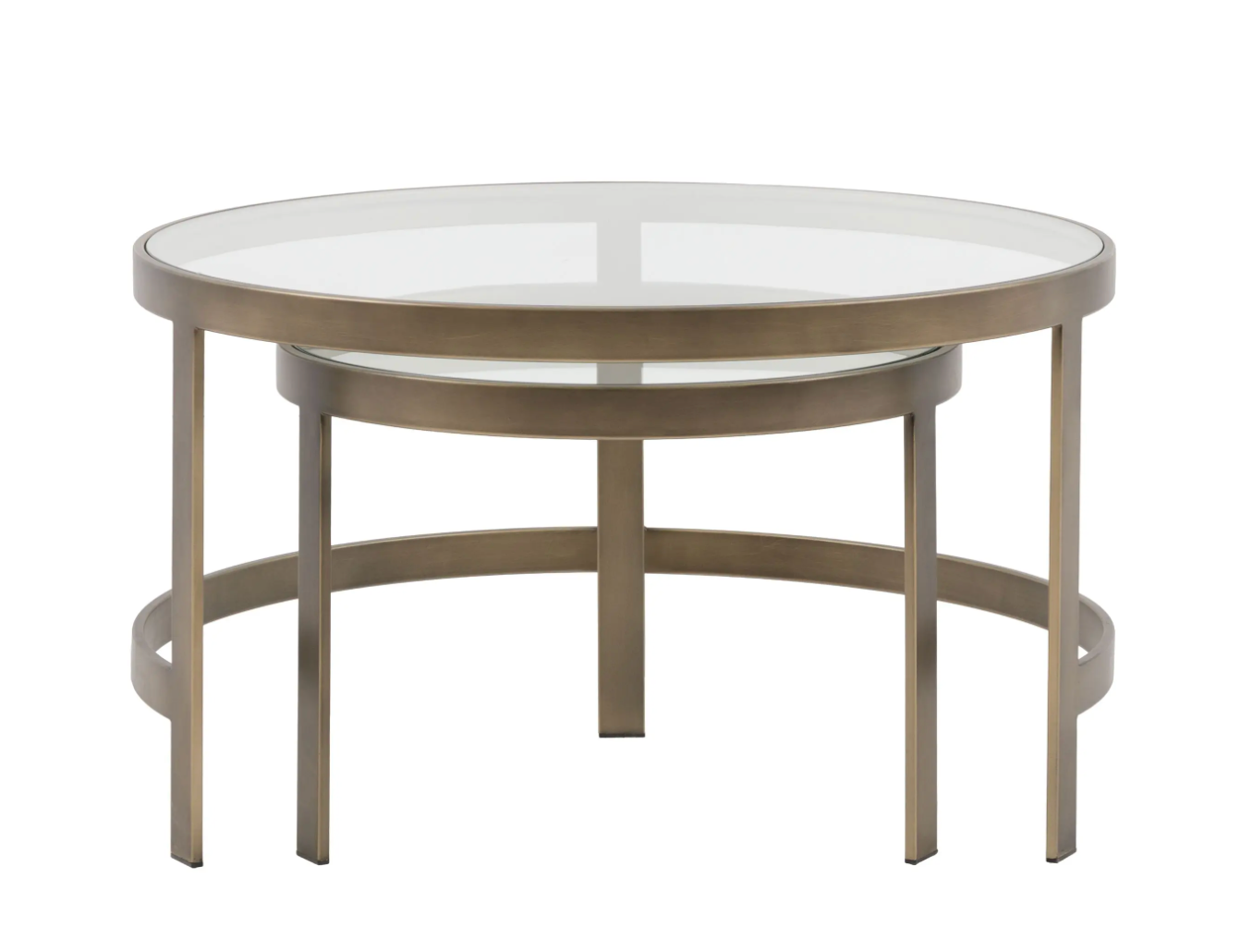 Nest of 2 Tables with Glass Tops