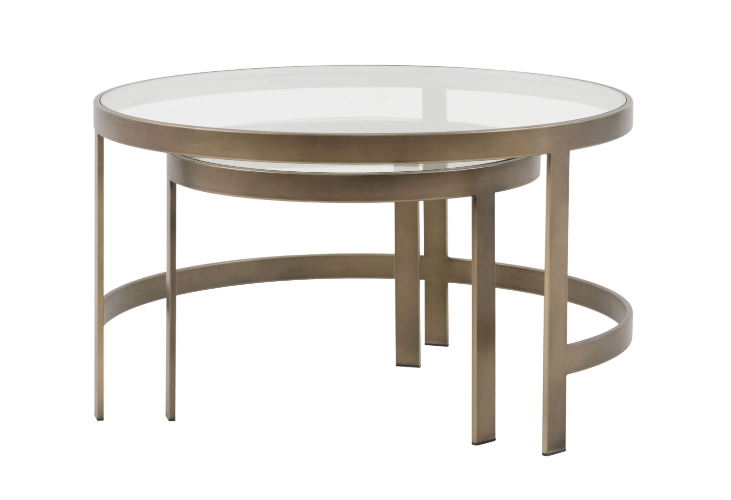 Nest of 2 Tables with Glass Tops
