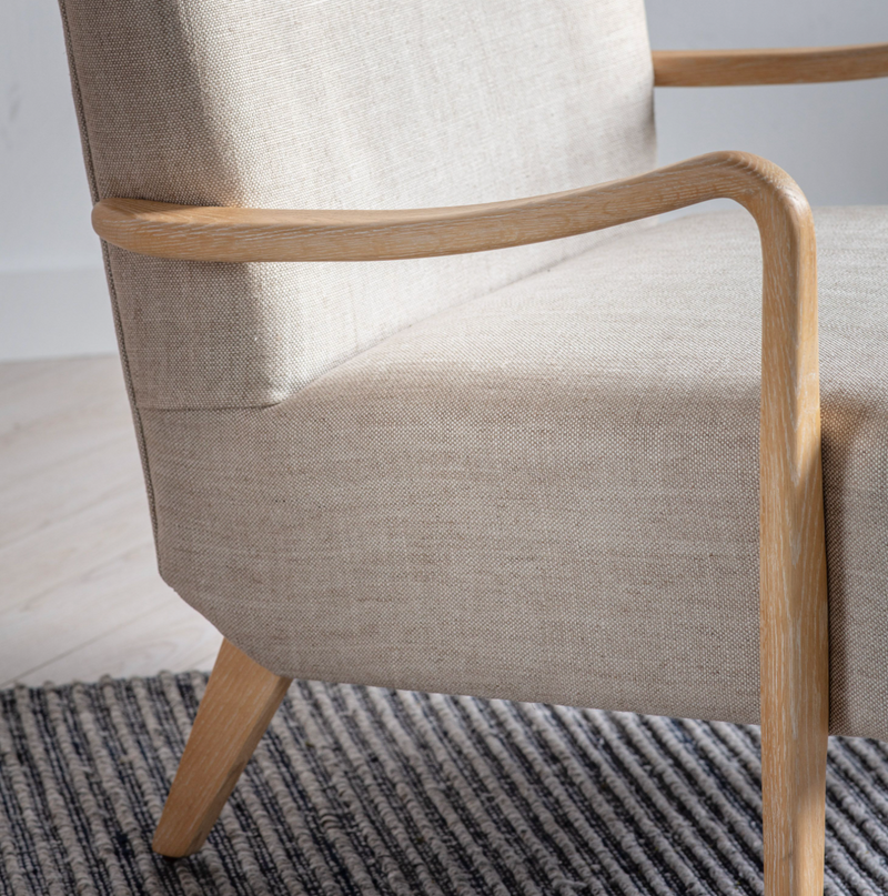 Contemporary Natural Linen Chair