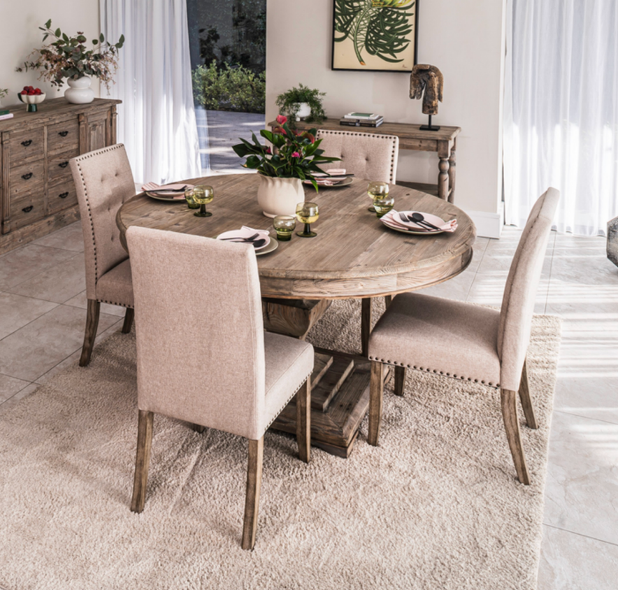 Studded Linen Chair