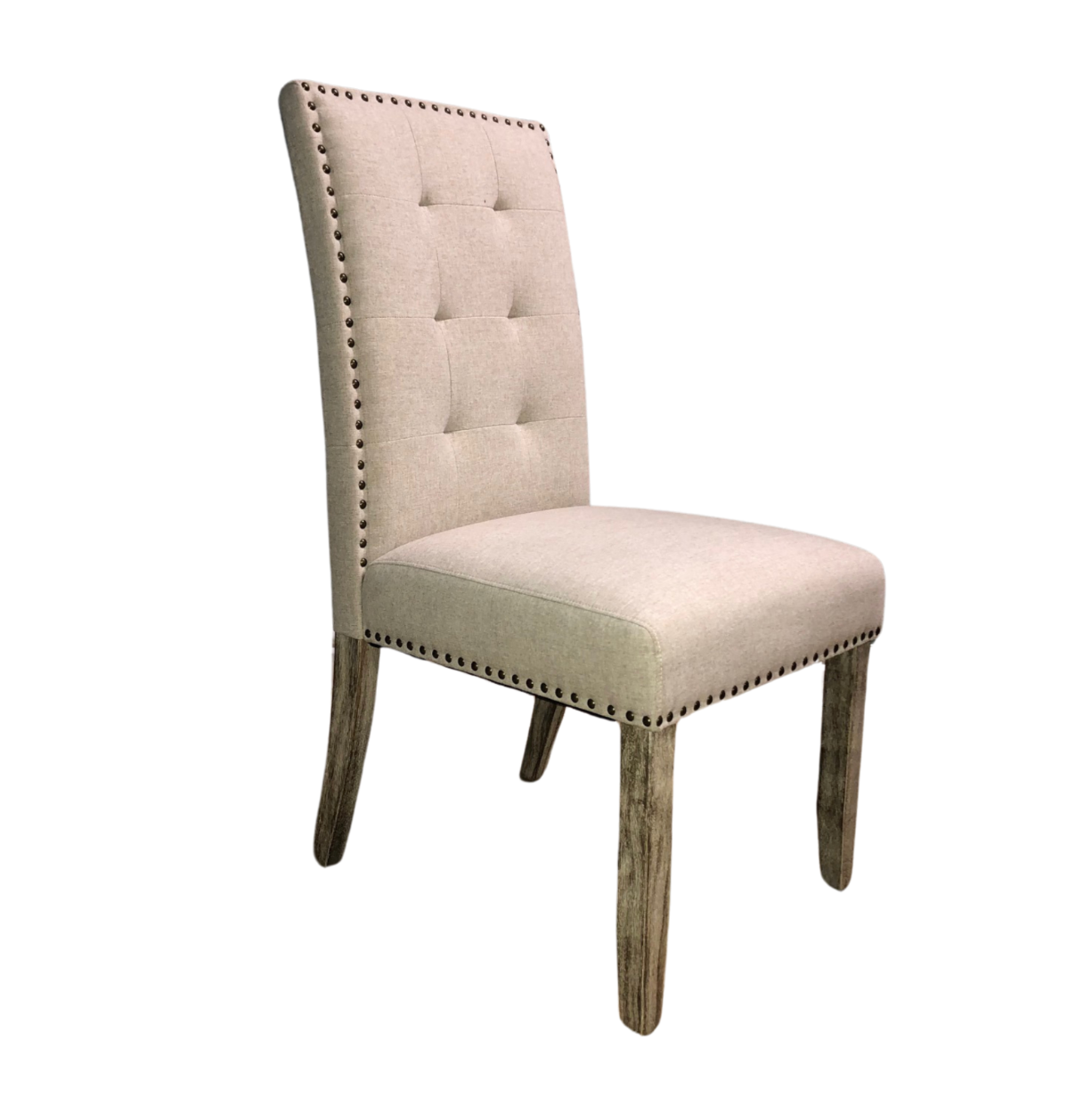 Beige Studded Dining Chair