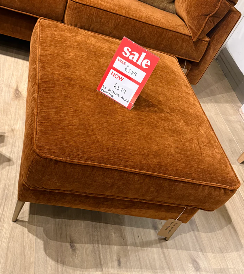 EX-DISPLAY | Alice Footstool Vintage Velvet Rust