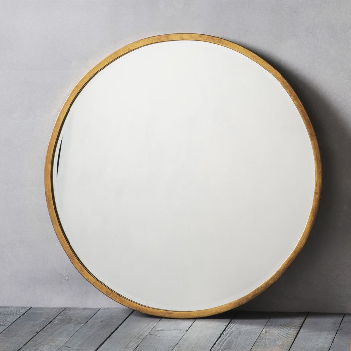 Antique Gold Circle Mirror