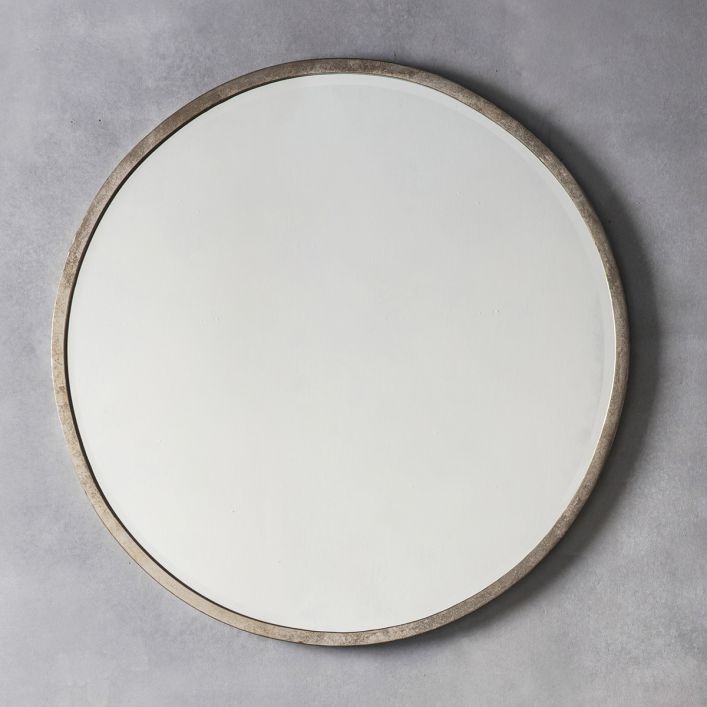 Antique Silver Circle Mirror