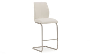Pair of Marla Bar Stool Faux Leather in White